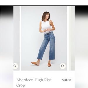 Aberdeen High Rise Cropped Blue Jeans